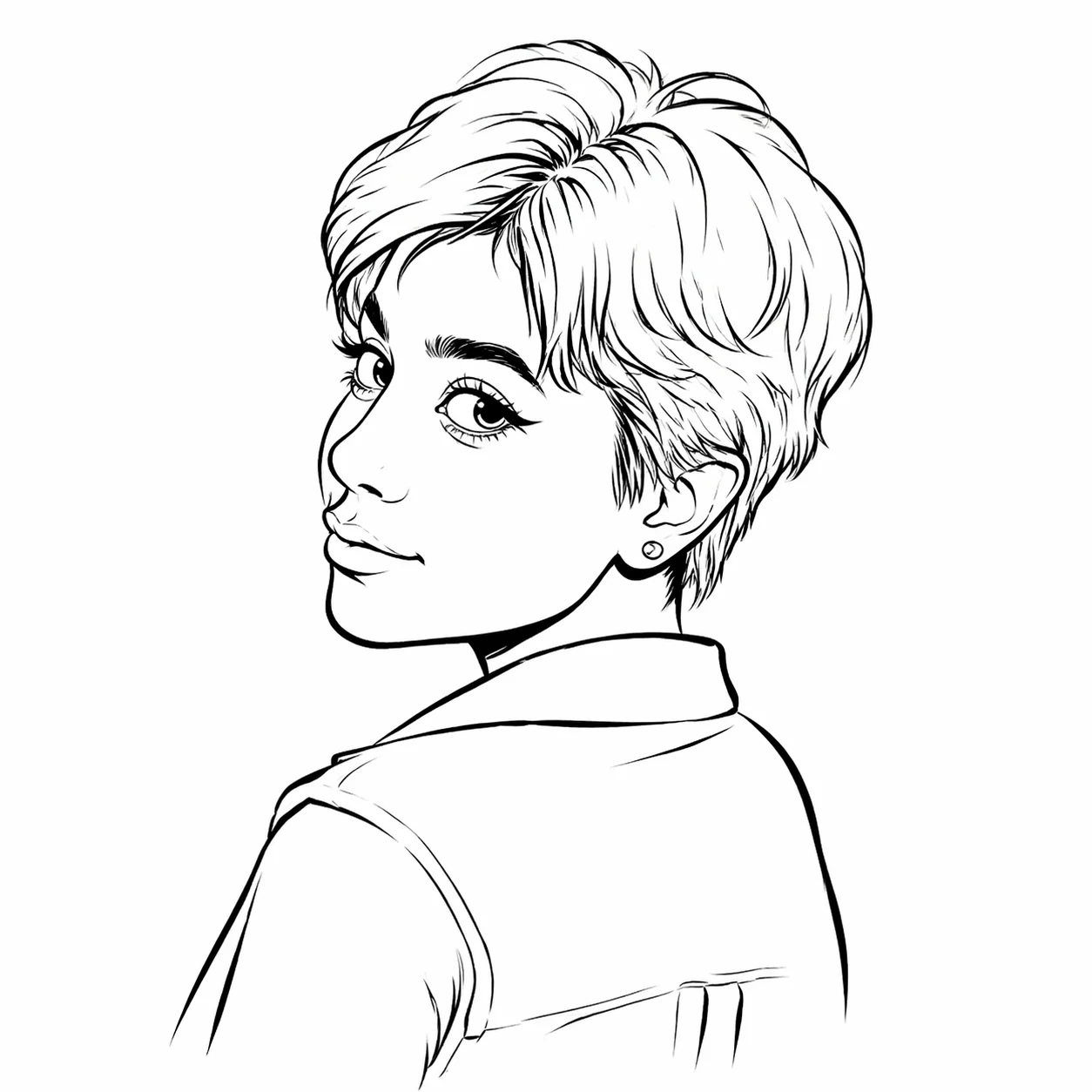 Line ink — reference artwork from caricature-generator.com