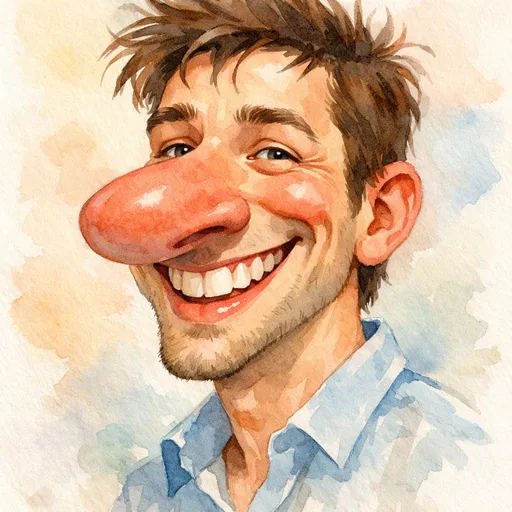 Watercolor — reference artwork from caricature-generator.com