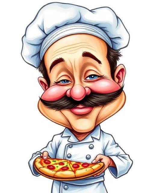 Illustrative expressive portrait in a drawn caricature style