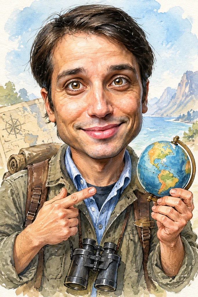 Corresponding watercolor caricature reference from caricature-generator.com